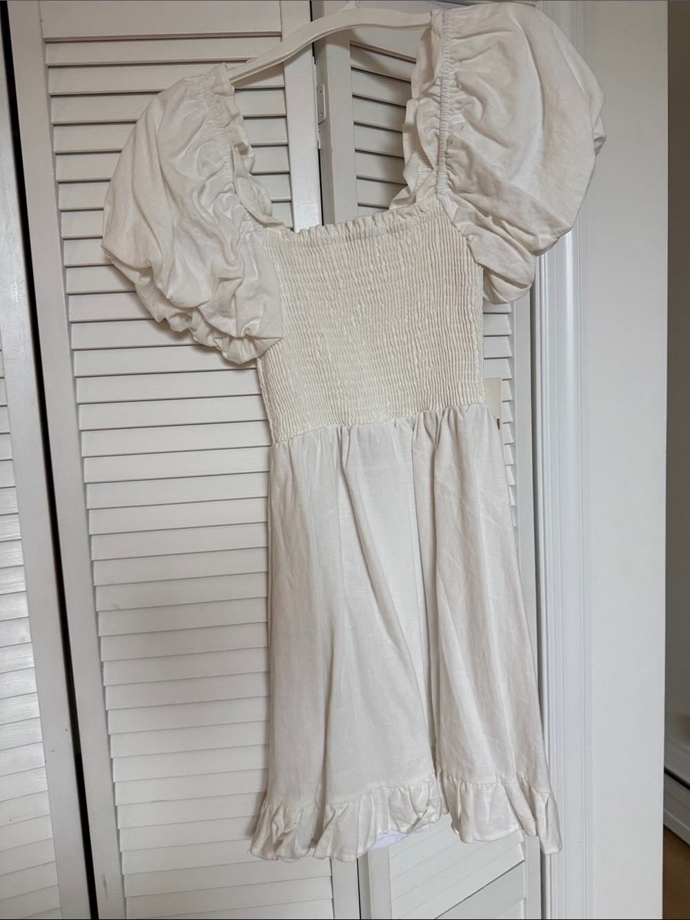 Show Me Your MuMu Cream Puff Sleeve Smocked Kids Dress